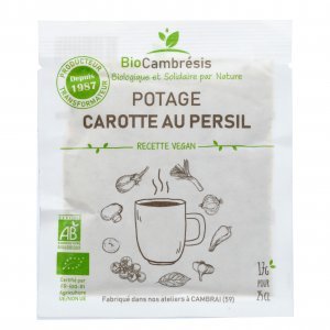 Potage carotte au persil et ses légumes - 1 assiette