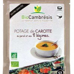 Potage carotte au persil et ses légumes - 3 assiettes