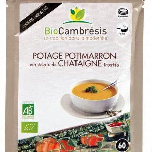 Potage potimarron aux éclats de châtaigne toastés - 3 assiettes